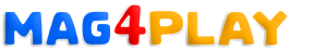 Logo Mag4play (Mag en bleu, 4 en rouge, Play en jaune-orange), expert en ateliers ludiques à Lyon, dans le Rhône et en Suisse.