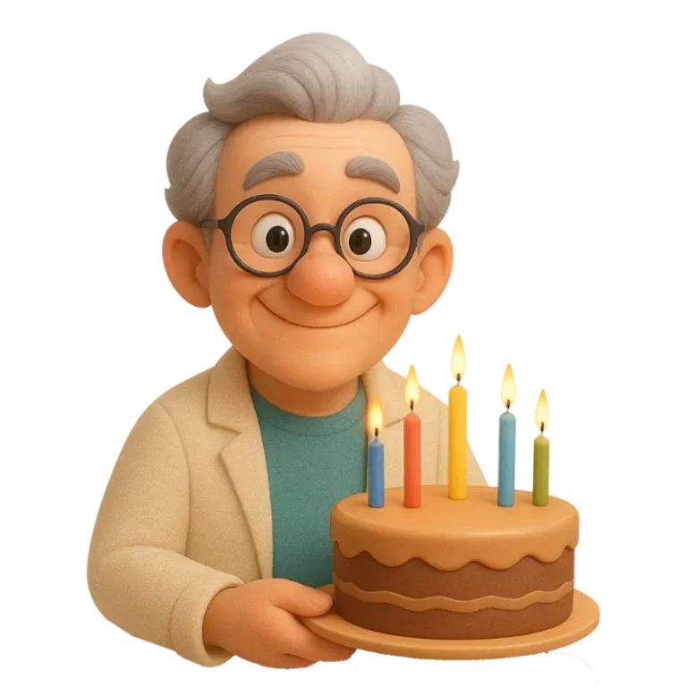 Prof Mag avec un gâteau d'anniversaire pour des animation d'atelier mag4play