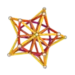 Construction en Geomag en forme d’étoile réalisée avec des barrettes magnétiques et des sphères métalliques lors d’un atelier Mag4play à Lyon, dans le Rhône, en Rhône-Alpes et en Suisse romande.