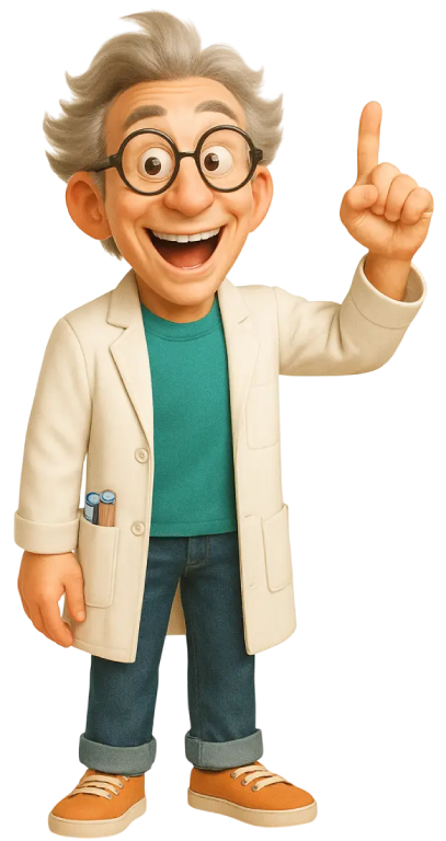 Prof Mag de Mag4play lève l’index en l’air comme pour une exclamation, prêt à expliquer un concept ludique pendant un atelier Geomag à Lyon, dans le Rhône, en Rhône-Alpes et en Suisse romande.